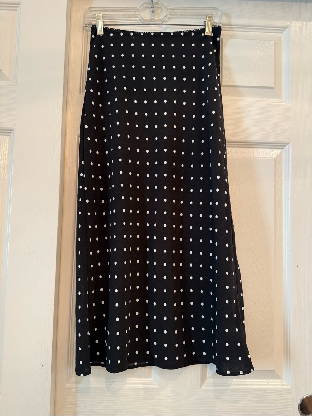 NWOT Aeropostale Black A-Line Skirt with White Polka Dots